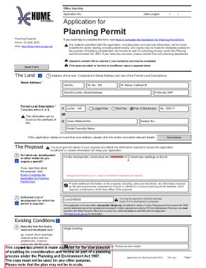Application for a Planning Permit .